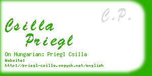 csilla priegl business card